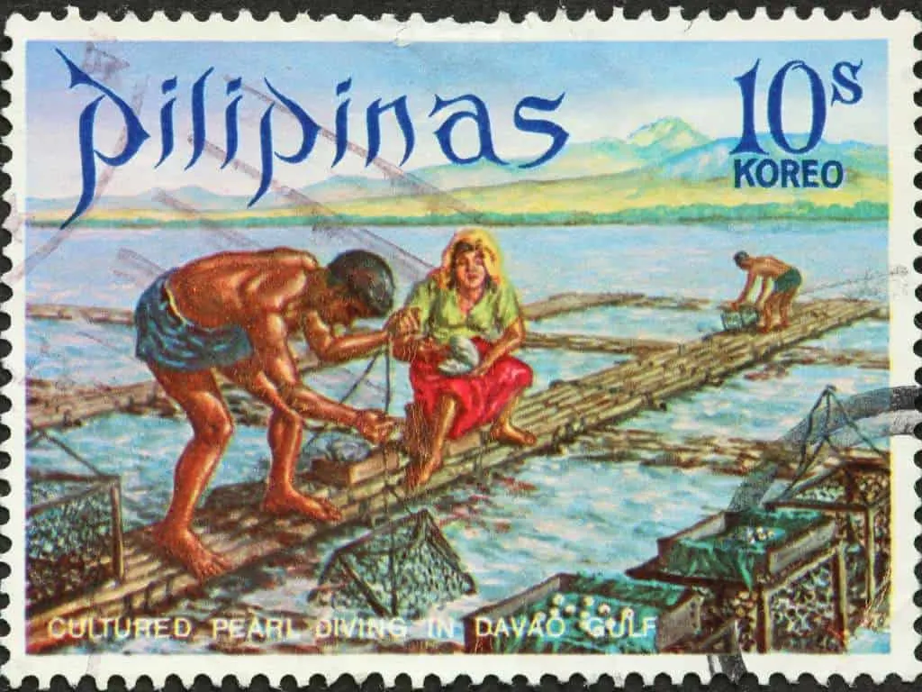 Phillipines stamp on pearl farming