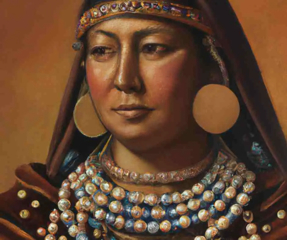 Mayan wearing pearls