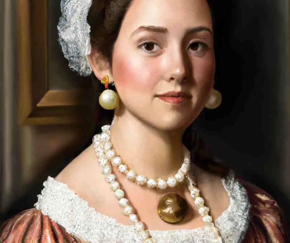 lady wearing white pearls